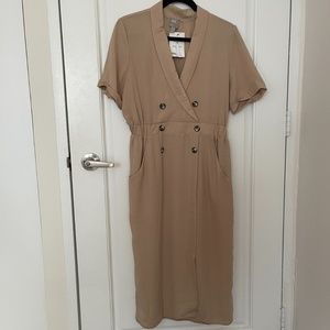 Asos Midi Tan Coat Dress